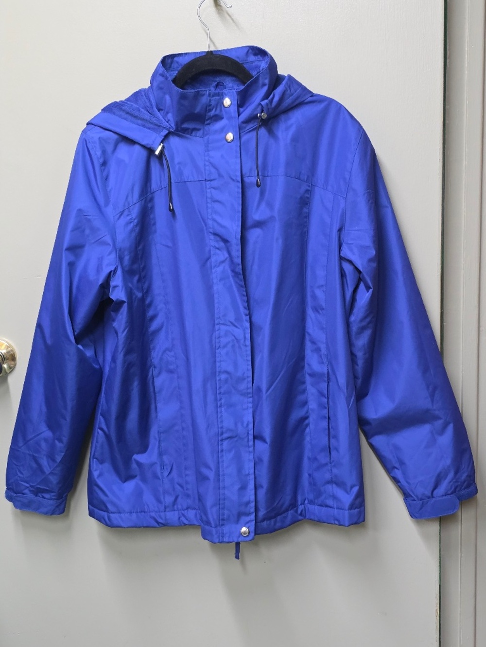 Womens George Classics Windbreaker Hooded Blue Jacket
